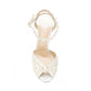 Sandale ivoire din piele naturală cu perle aplicate și toc stiletto DAPHNE